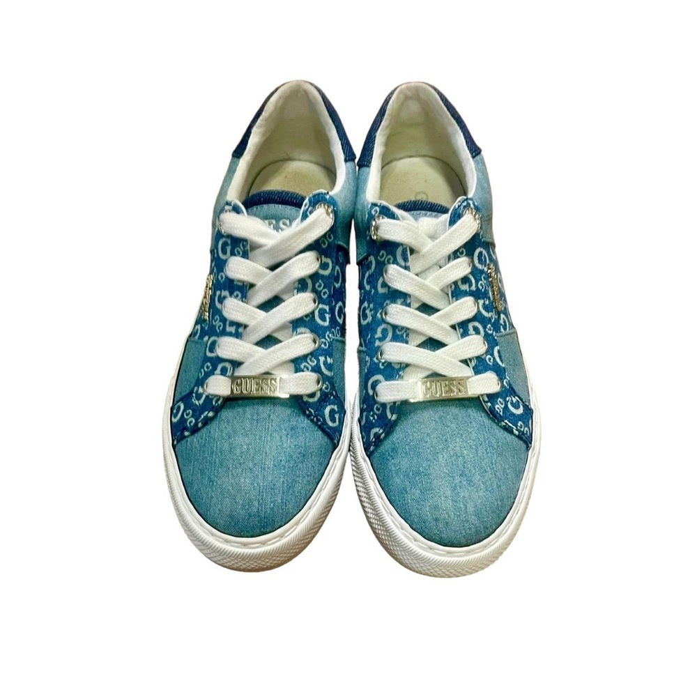 Guess Denim Sneakers w/ Rhinestone & Silver Embellishment